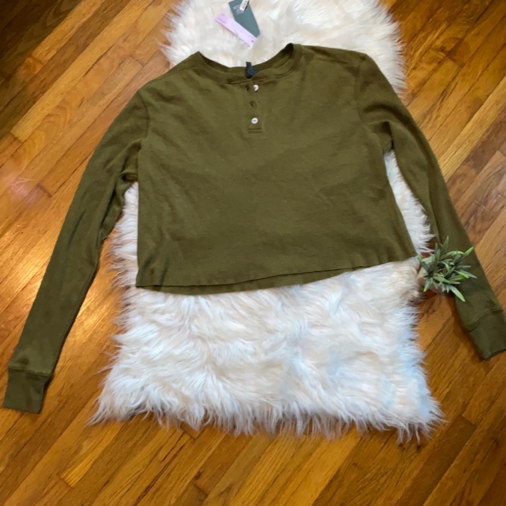 Wild Fable Long Sleeve Cropped Thermal Top